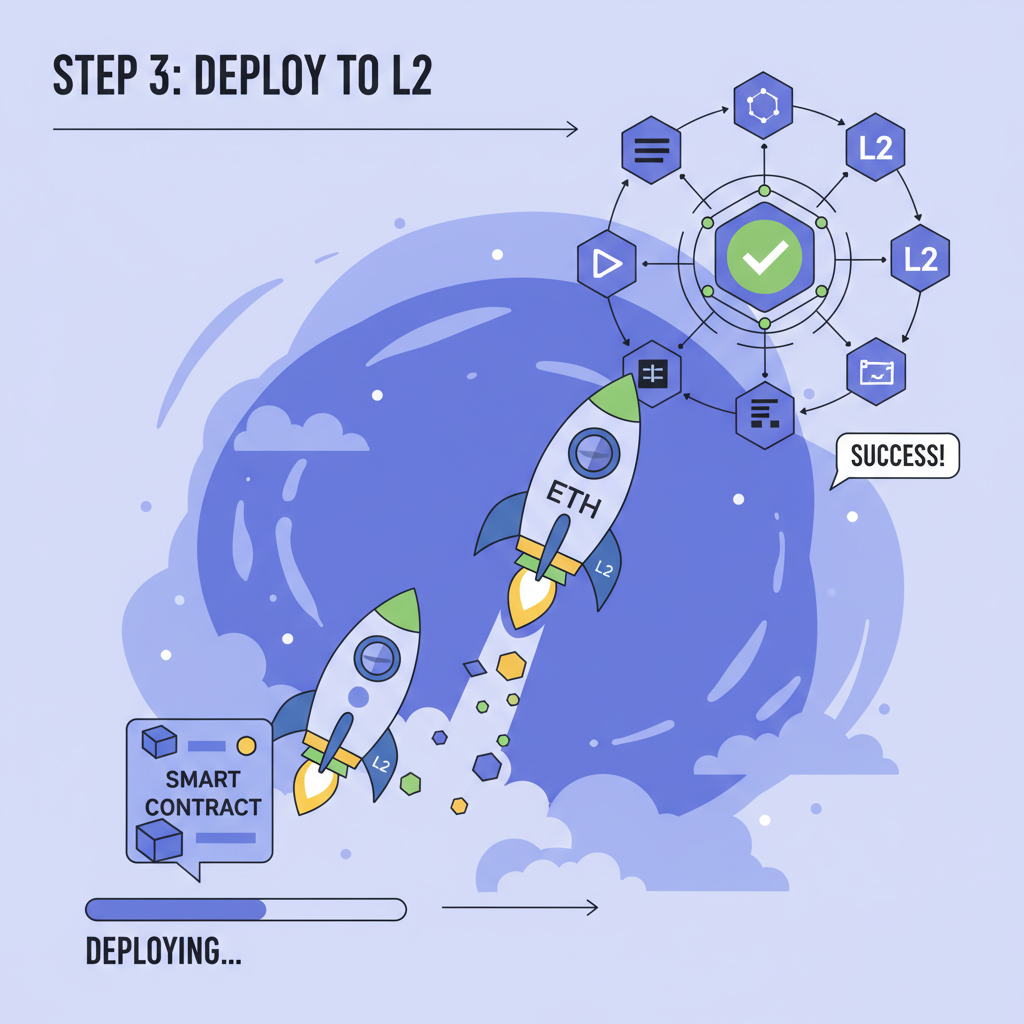 deploying smart contract to ethereum L2 blockchain, rocket launch cosmic